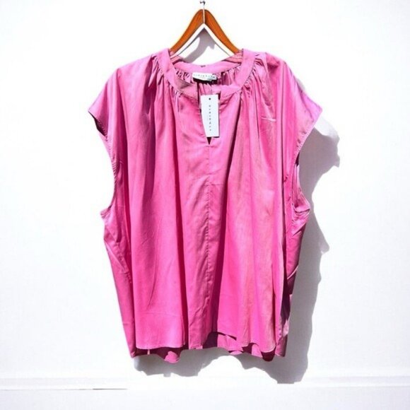 🌻NEW w/tags Anthropologie Harshman Pink Finch Blouse Size 2X - Picture 4 of 12